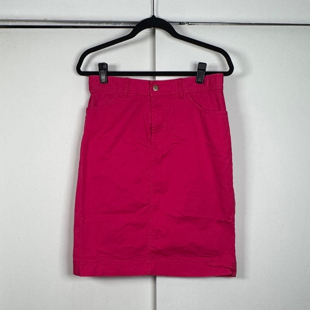 Pendleton Fuchsia Pink Cotton Pencil Skirt 10‎ High Waist Straight Pocket SS